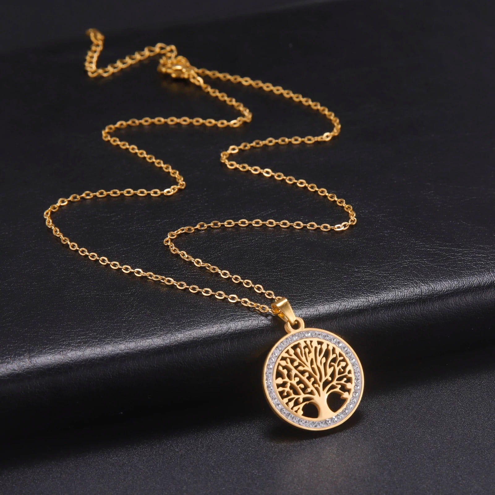Arbre de vie collier cuir