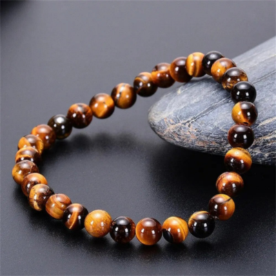 Bracelet perle œil de tigre 6 mm