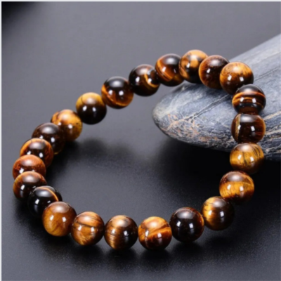 Bracelet perle œil de tigre 8 mm