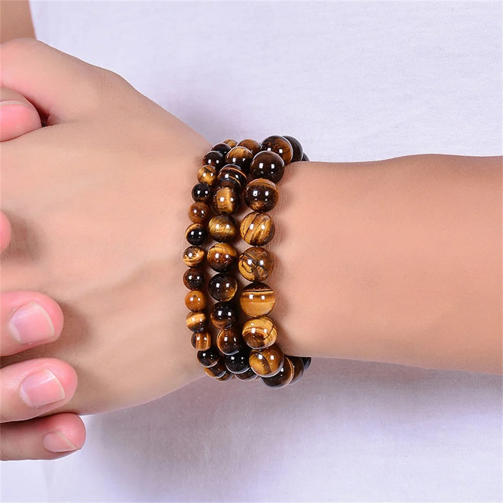 Bracelet perle oeil de tigre poignet