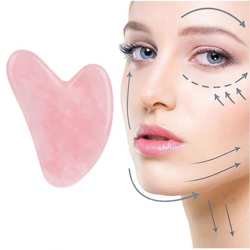 Gua sha quartz rose visage