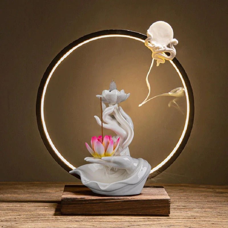 Lampe - Encens Bouddha blanc