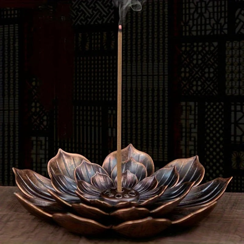 Porte encens-lotus fumee