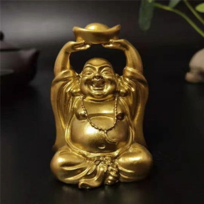 statue bouddha rieur assis deux bras