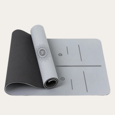 Tapis de yoga positions variant gris