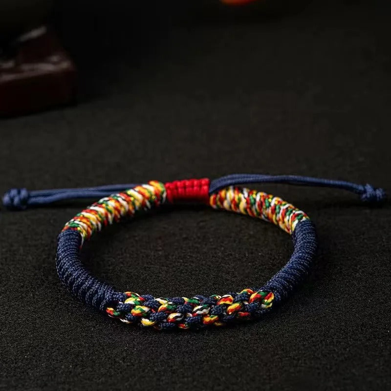bracelet Porte Bonheur Tibetain bleu