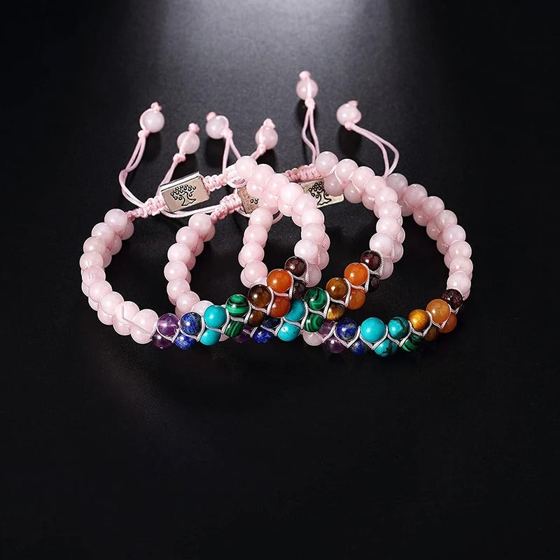 bracelet chakras variante rose