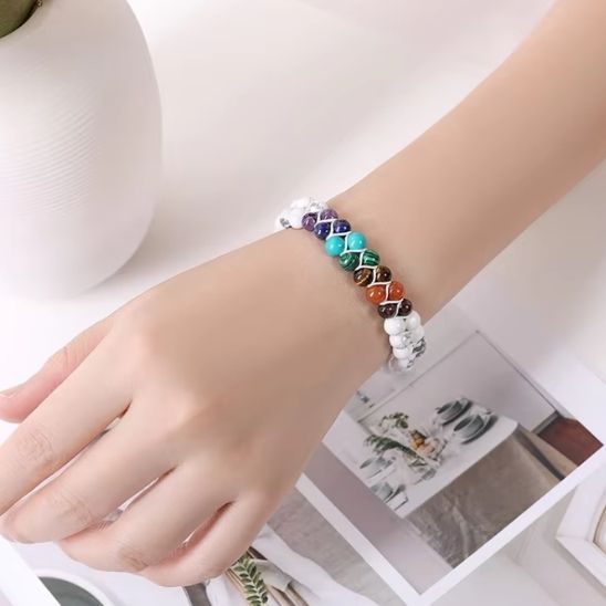 bracelet chakras blanc