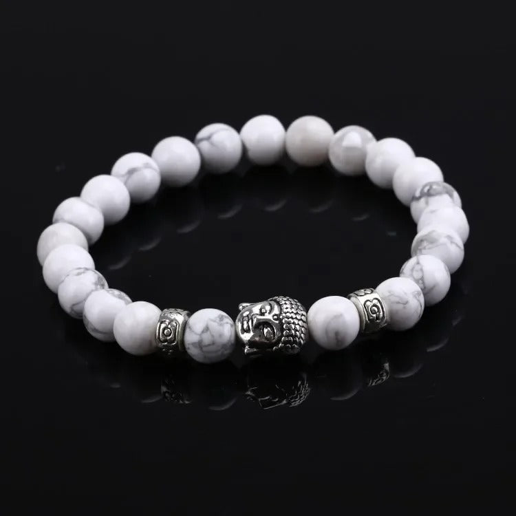 bracelet perle bouddha blanc
