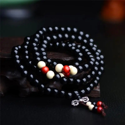 bracelet perle mala noir