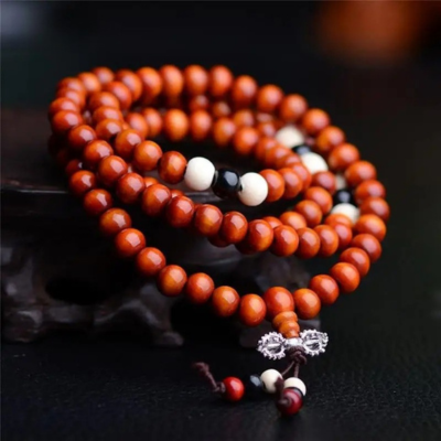 bracelet perle mala orange