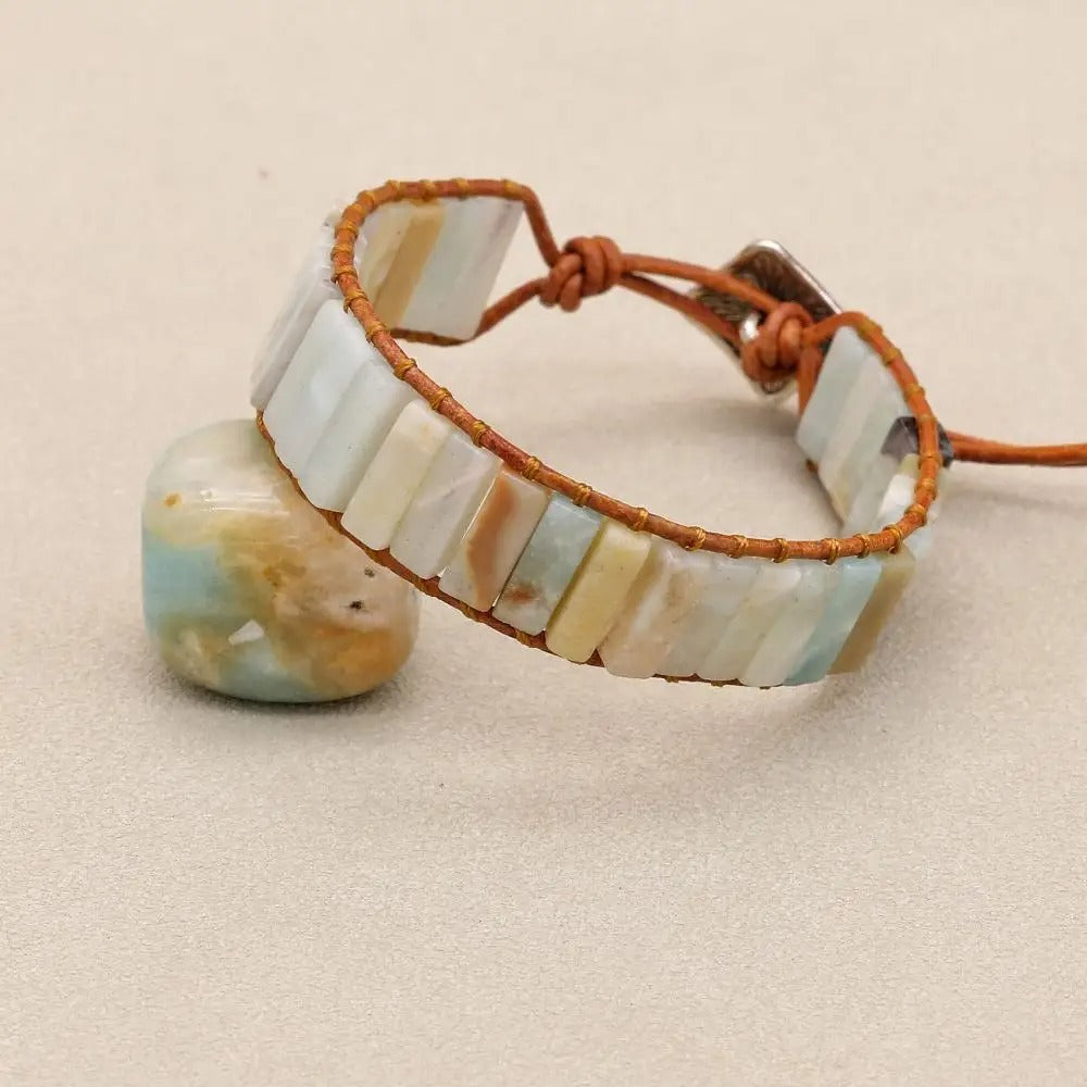 bracelet perles plates boho penche