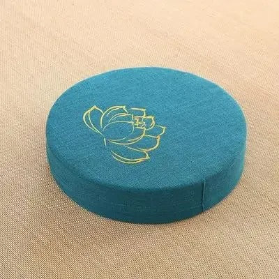 coussin yoga lotus bleu