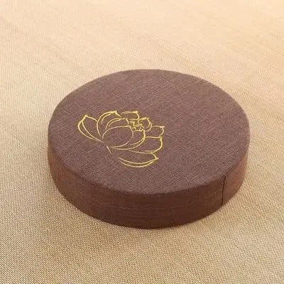 coussin yoga lotus brun