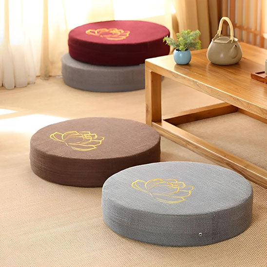 coussin yoga lotus table