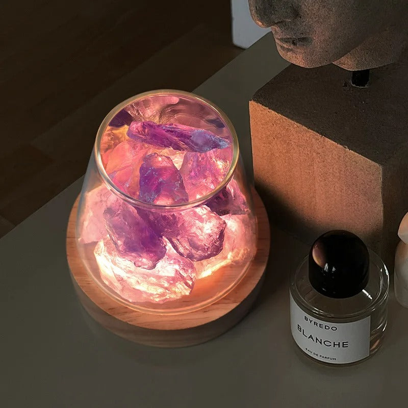 diffuseur huile essentielle violet dessus