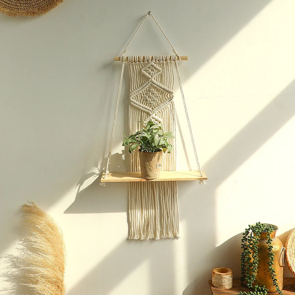 etagere murale macrame