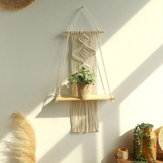 etagere murale macrame