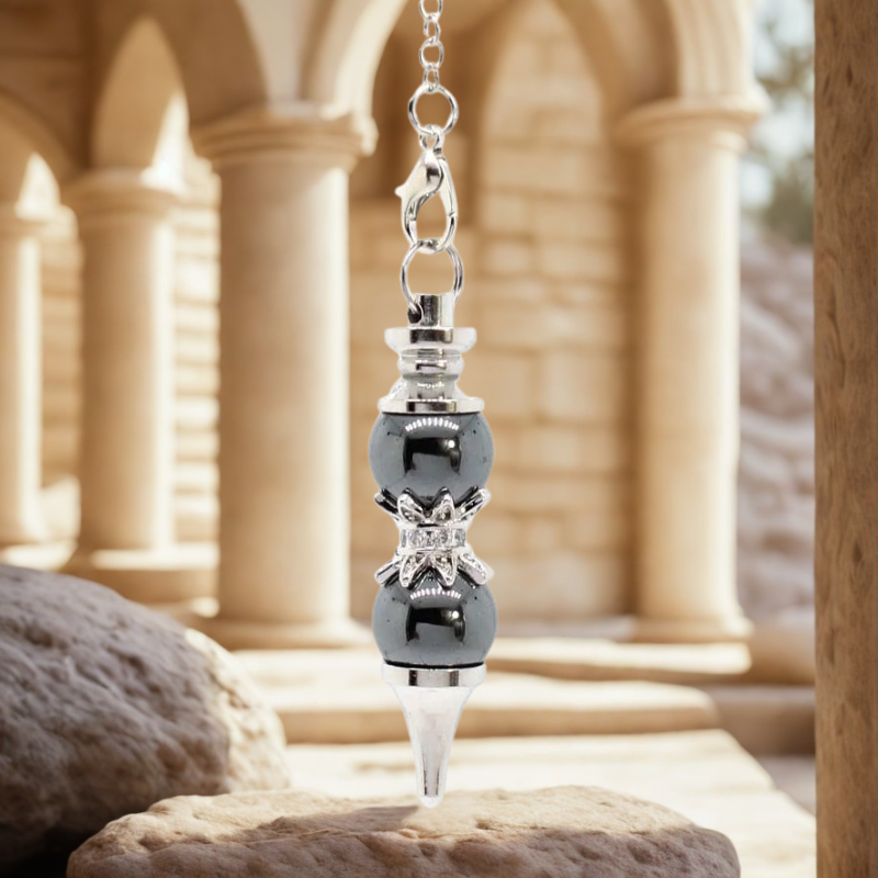 pendule divinatoire double gris