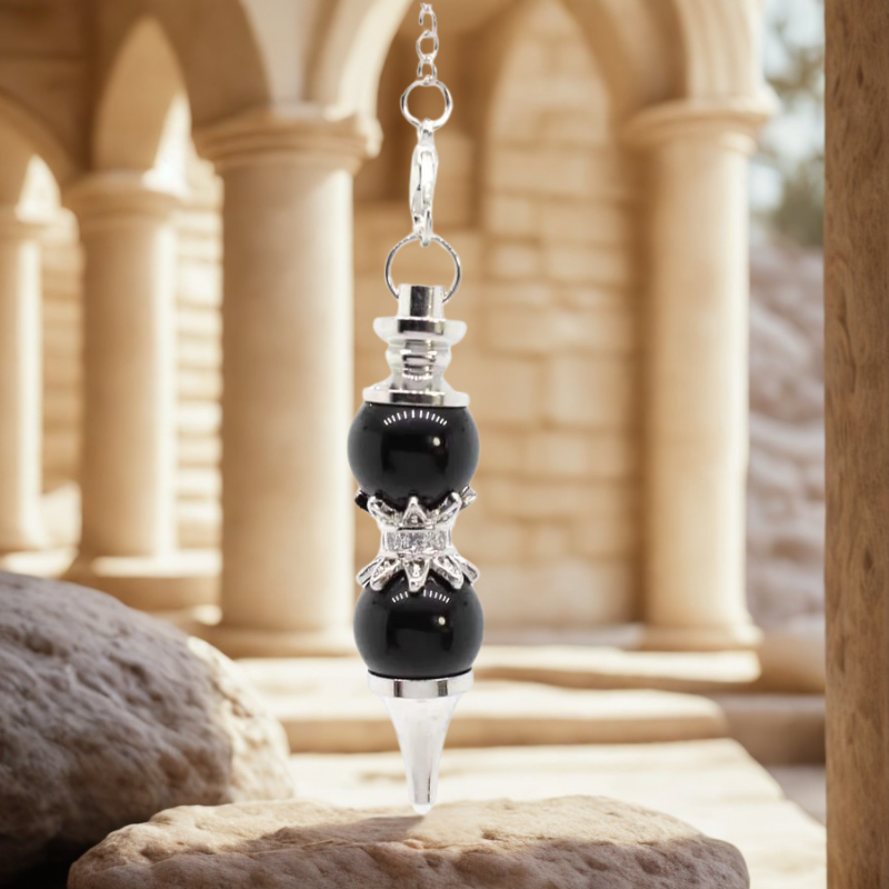 pendule divinatoire double noir