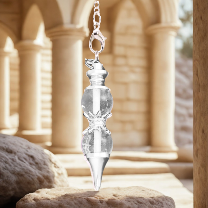 pendule divinatoire double transparent