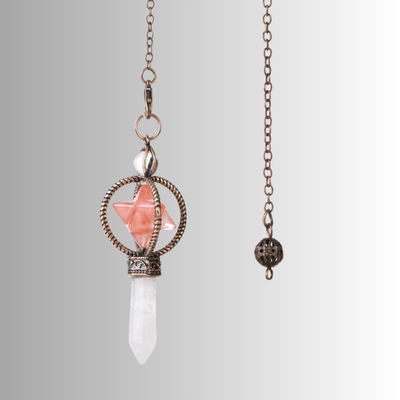pendule divinatoire etoile rose