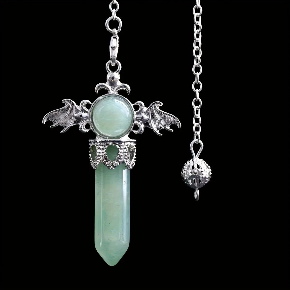 pendule oui non aile d'ange vert