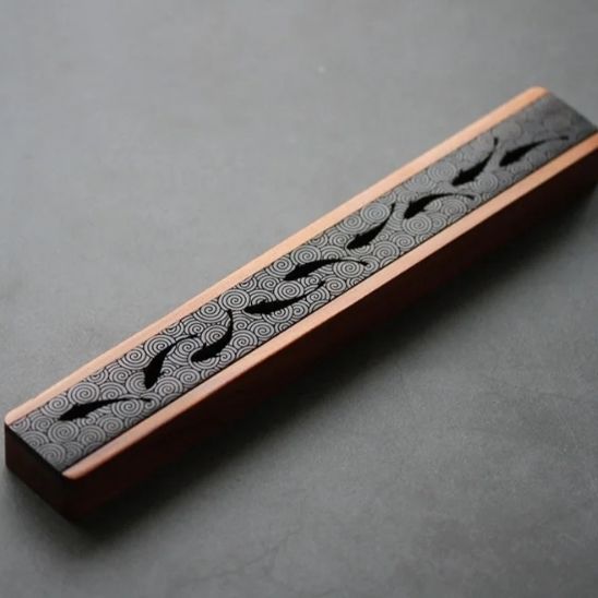porte encens boite poisson gris