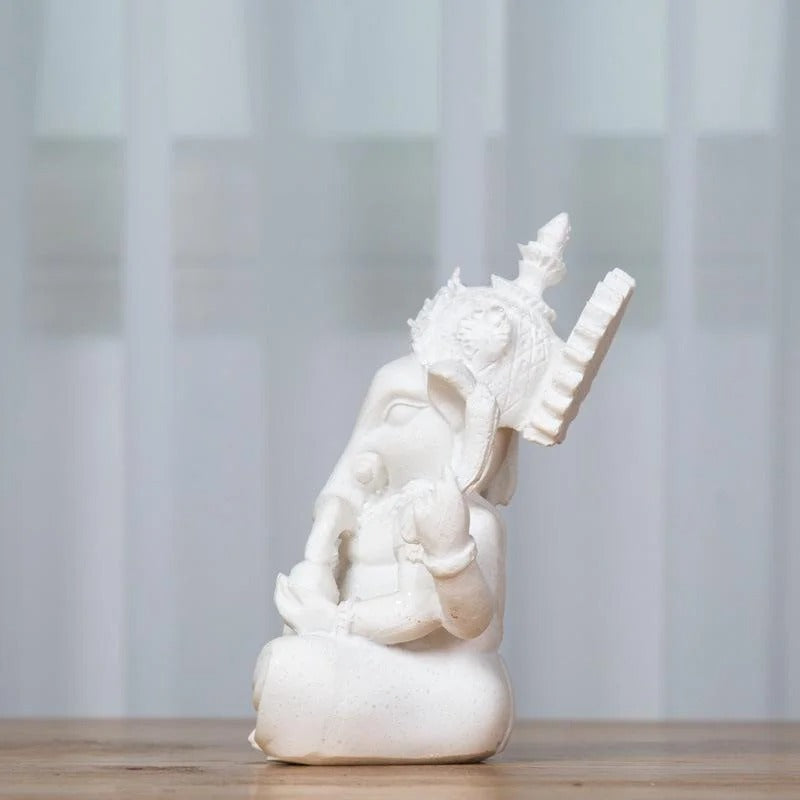 statue ganesh blanc profil