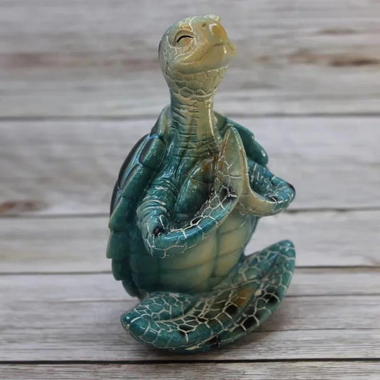 statue tortue zen bois