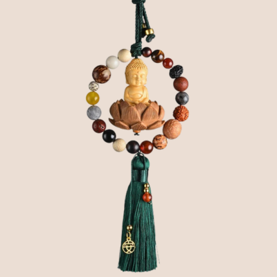 suspension_voiture_bouddha_vert