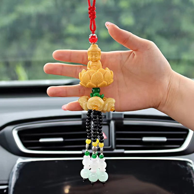 suspension namaste voiture mains