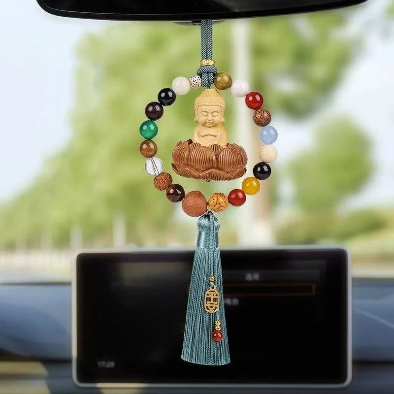 suspension voiture bouddha ecran