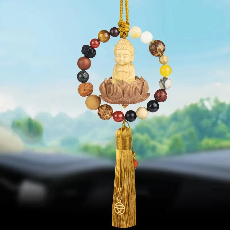 suspension voiture bouddha paysage