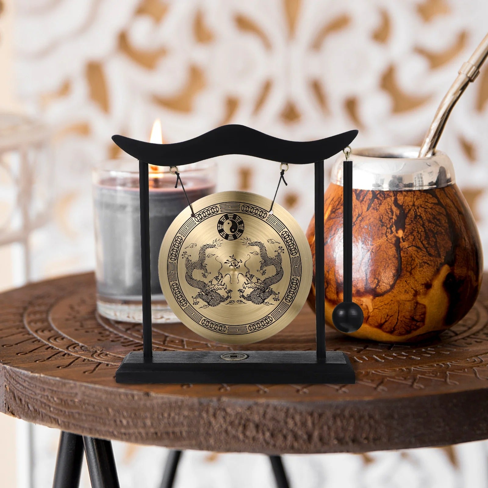 tambour gong table decor
